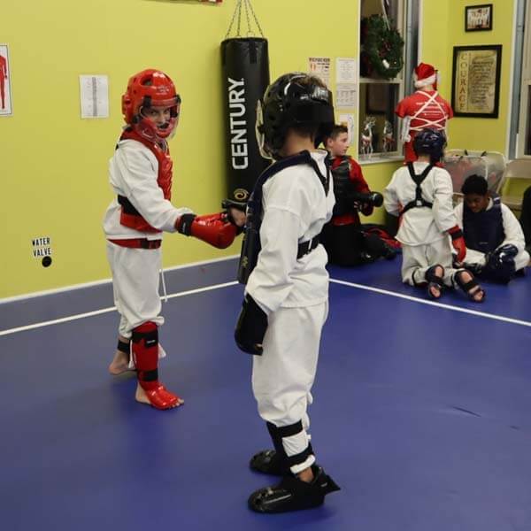 Junior martial arts students